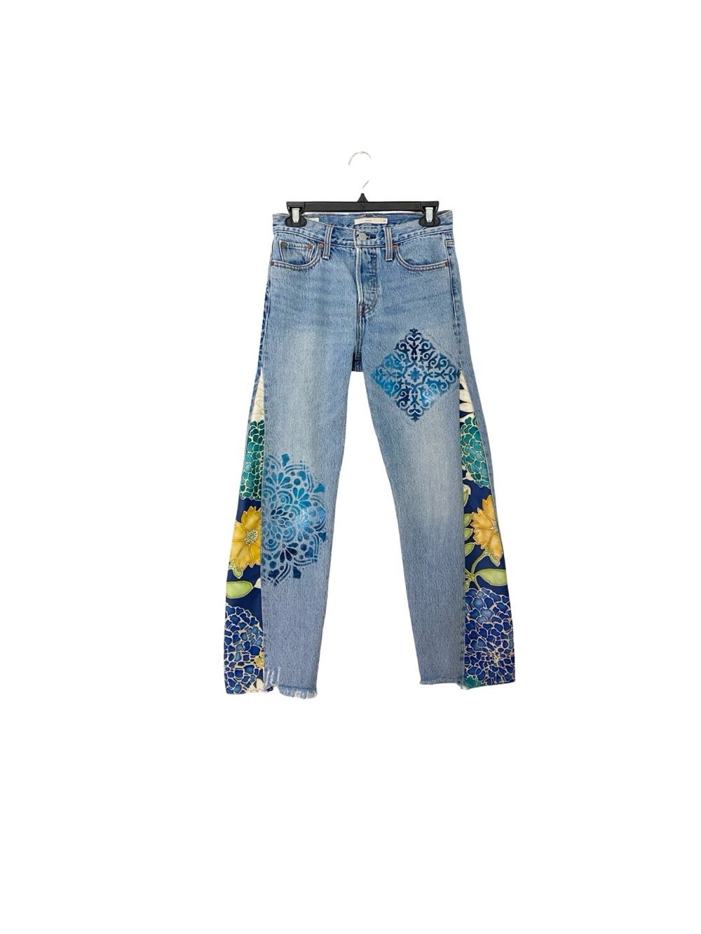 Levi’s Wedgie Premium Custom Jeans Waist 26 Womens Size 2 XS Levis Upcycled OOAK - Picture 8 of 16